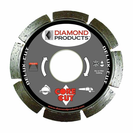 DIAMOND PRODUCTS LTD DIAMOND PRODUCTS Circular Saw Blade, 4 in Dia, 7/8 in Arbor, 6-Teeth, Diamond Cutting Edge 20966